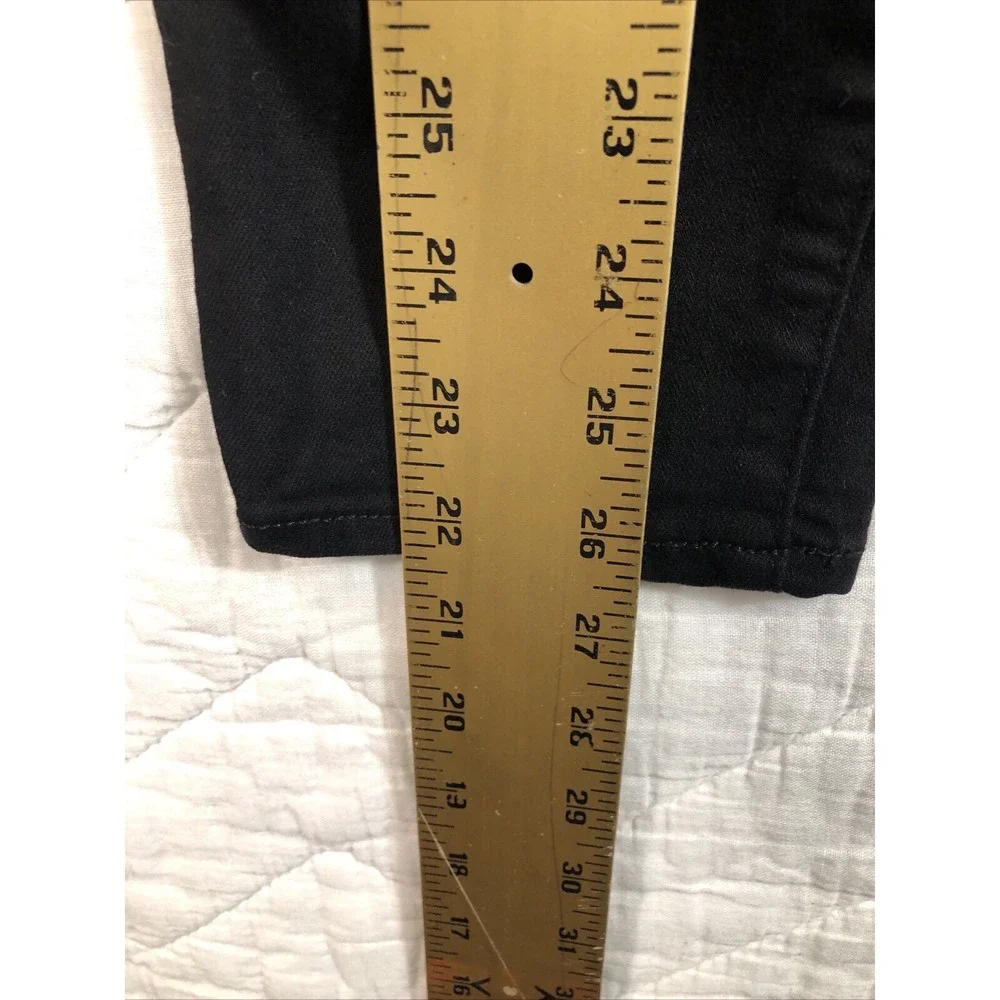 Paige Jeans Women's‎ Size 27 Black Denim Verdugo Ankle Distressed Mid Rise